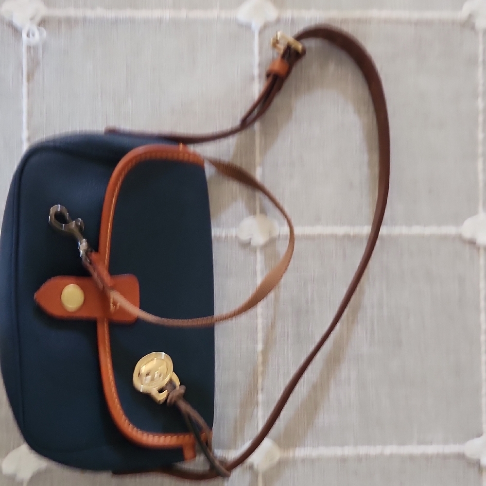 Dooney & Bourke Navy and Tan Crossbody Bag